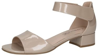 CAPRICE Damen Sandalen mit Absatz aus Leder mit Riemchen, Beige (Beige Patent), 38 EU
