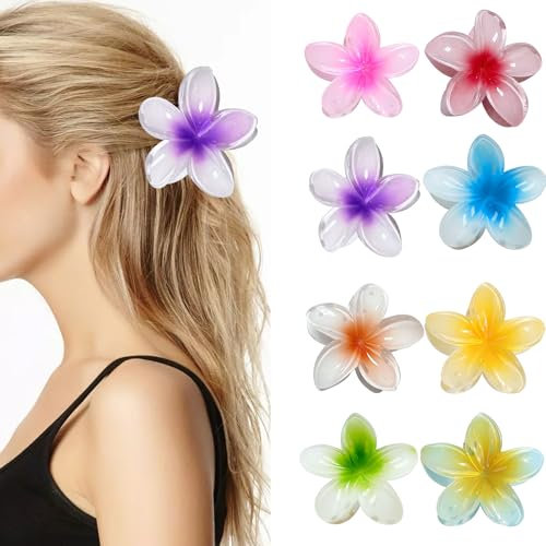 XUSSMM 8 Stück Blumen Haarklammer, 8 Farben Flower Hair Clip, Haarspangen RutschfestHaarkralle für Frauen, Große Niedlicher Haarschmuck für Frauen