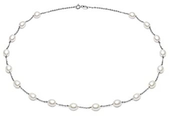 SHOUKAII Halsketten Perlenkette Silber Süßwasserperle Schleierkraut Schlüsselbeinkette Damenmode Perlenaccessoires Geschenk Damenanhänger