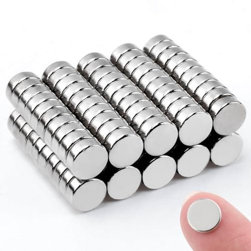 100pcs Magents for Crafts, Fridge Magnets Neodymium Magnet Round for Whiteboards, 8x3mm Muti-Use Small Strong Magnets Heay Duty, for White Board, Refrigerator, DIY, Office, Building