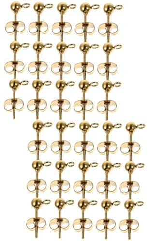 LIFKOME 80 Pièces boucles d'oreilles en perles boucle d'oreille poteaux d'oreille boucles d’oreilles boucles d oreilles accessoire de bijoux de bricolage boucles d'oreilles clous barbell
