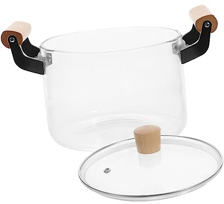 Garneck Olla De Vidrio Transparente Ideal Para Sartenes De Vidrio Cocinar Sopa y Fideos
