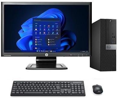 Dell Optiplex 7050 SFF PC Computer 23 Monitor Bundle - Intel Core i5 6th Gen (4 Cores Upto 3.60Ghz), 150Mbps USB WiFi, 23 1080p Monitor, Windows 11 Pro OS (Renewed) (16GB DDR4 RAM - 256GB SSD)