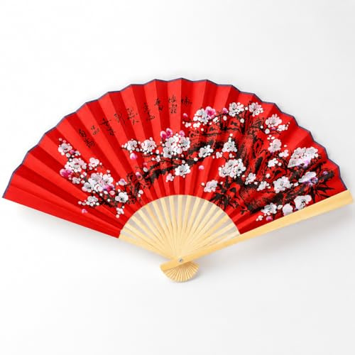 Garneck Large Chinese Style Hanging Fan Wall Decor 35.43X19.69In Folding Paper Fan for Living Room Headboard Photography Prop Wedding Decoration