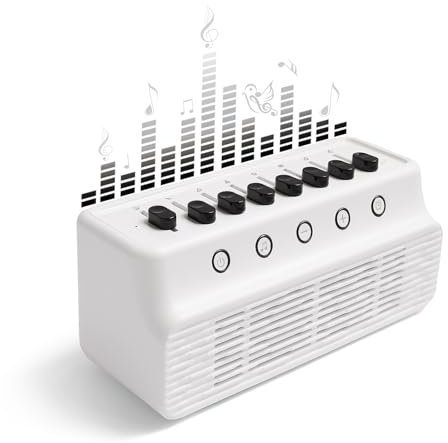White Noise Machine | Shiawase Sounds of Nature Box | Tragbare Schlaf-Sound-Maschine Baby Erwachsene | 8 Naturgeräusche Mixer-Optionen Bluetooth-Lautsprecher | Schlafen Zuhause Büro Yoga (weiß)