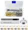 100 Sets Eyelet Punch Kit, Grommet Kit, Eyelets and Punch Grommet Punch Tool Kit, Metal Gold and Silver Eyelets