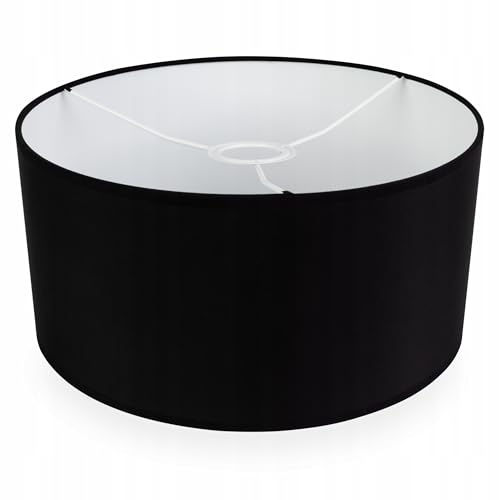 Light-Home Matero Lampenschirm - Moderner Lampenschirm für Deckenleuchte - für Schlafzimmer Wohnzimmer und Küche Deckenleuchten im Loftstil modern - Stoff - für E27 mit 1 Lichtpunkt Schwarz 40cm
