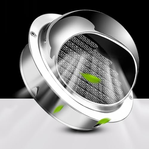 Sombrerete de chimenea de acero inoxidable, con orificio de ventilación redondo, tapa de lluvia para tubo de escape, protector de lluvia, salida de aire para pared exterior, para baño y cocina (150