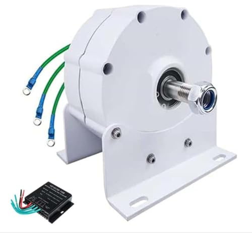 HYZHANHONG Bianca,24V, Generatore a Magnete Permanente a Basso Numero di Giri da 8000 W, generatore a Magnete Permanente Senza Ingranaggi trifase 12 V 24 V 48 V 220 V con Controller, 220 V