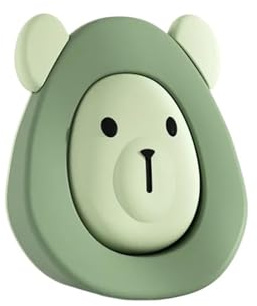 Cartoon Little Bear 2-in-1-Türstopper, weicher, dicker Silikon-Türboden, multifunktionaler Anti-Quetsch-Hand-Türstopper(Green)