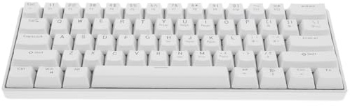 BUGUUYO Clavier Mécanique de Jeu Filaire Compact 61 Touches Blanc avec Rétroéclairage RGB Compatible PC et Ordinateur Portable Clavier Rétroéclairé Ergonomique pour Gaming