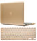 Se7enline Compatible with Macbook Air 13 Cover Frosted Matte Soft Touch Hard Shell Plastic Case Cover for Macbook Air 13 inch Model A1369/A1466 with EU/UK Layout Silicone Keyboard Cover, Gold