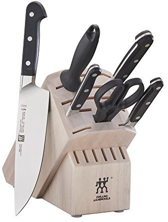 ZWILLING Pro - Set di 7 coltelli con ceppo, colore: Bianco