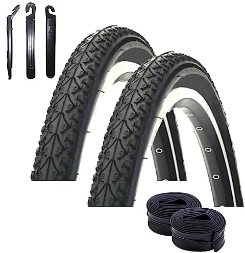 Angebot-Set / 2 x Kenda K-935 26 Fahrradreifen Fahrradmantel in Schwarz 50-559 (26 x 1.95) + 2 passende Schläuche AV inkl. 3 Reifenheber