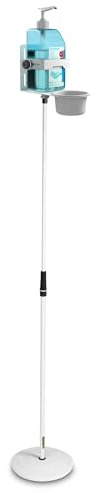 Gravity MS 23 DIS 01 W - Höhenverstellbarer Desinfektionsmittelständer mit Universal Halter Weiß