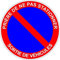 Autocollant interdit stationner stationnement sortie vehicule panneau sticker adhesif - Taille : 17 cm