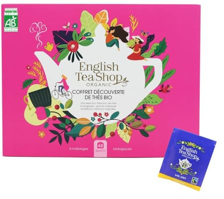English Tea Shop - Assortiment de 6 thés biologiques dans une boîte de 48 sachets