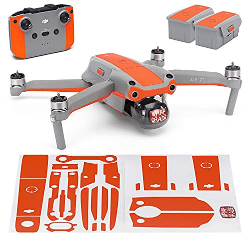 Wrapgrade Skin kompatibel mit DJI Air 2S | Accent Color B (NEON ORANGE)
