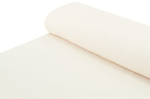 Nadeltraum Baumwolle Waffelpique Waffelstoff Waffel einfarbig Champagne - Meterware ab 25 cm x 150 cm - Stoff zum Nähen