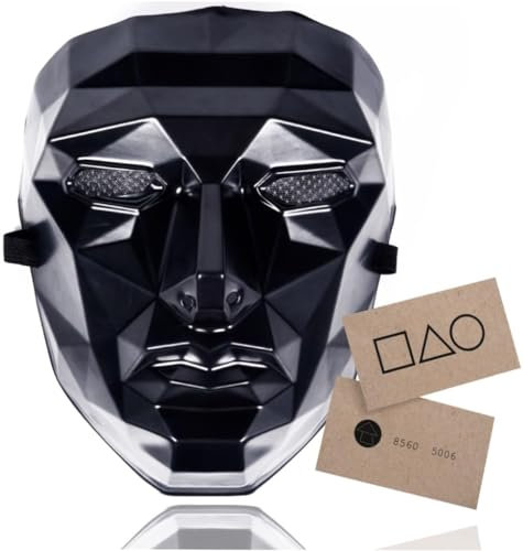 5x maschere di polpo malvagio The Game - + 1 carta da gioco per Halloween, carnevale e maschera per uomini e donne (5)