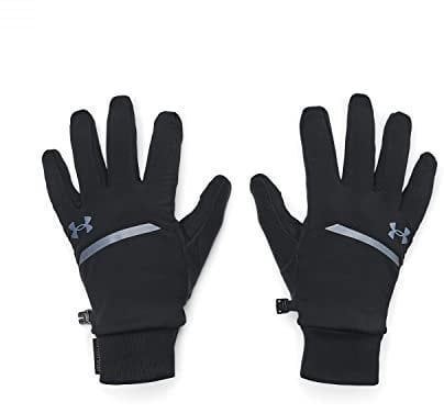 Under Armour Mens Full Finger Gloves Men's Ua Storm Fleece Run Gloves, Black, 1373284-001, XL