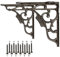 Edenic 2pcs Scaffold Board Shelf Brackets - 5x5 Inch Cast Iron Heavy Duty Wall Bracket for Shelves with 12 Wall Mounted Screws 25mmx3.5mm for Kitchen, Living Room, Outdoor Countertop Support