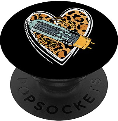 Tubi a vuoto Amplificatore Chitarra Chitarristi Valvola Leopard Heart PopSockets PopGrip Intercambiabile
