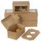 Coolty 50 Stück Cupcake Boxen 2 Löcher Karton Verpackung Boxen Bäckerei Gebäck Boxen mit Fenster und Einsätze für Cookies Muffins Cupcakes Desserts Torten (Braun)