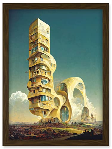 Doppelganger33 LTD Surrealism Modern Architecture Palace Artwork Framed Wall Art Print A4