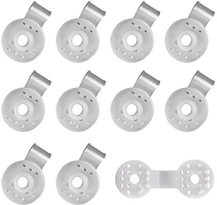 Hekasvm Clips De Fixation des Filets D'ombrage,10 Pièces Clip De Fixation pour Brise Vue,Clips De Fixation Traités Anti-UV,Clip Spécial avec Œillet pour Brise Vue,Filet,Clôture,D'ombrage (Blanc)