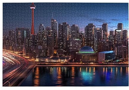 Cityscape Night Canada Print Picture puzzle,Jigsaw puzzles for adults 1000, wooden puzzle Fun Puzzles Gamespuzzle game birthday gifts