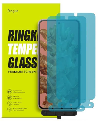 Ringke Full Cover Glass Kompatibel mit Google Pixel 8 Schutz Glas [2 Stück], 9H Härte Bruchsichere Gehärtetes Klar Glasfolie mit Einfachem Installationskit für Pixel 8