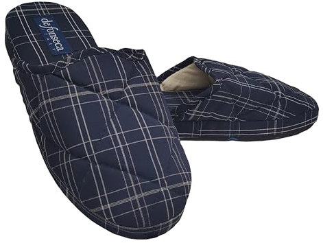 DeFonseca Ciabatte Uomo alla Milanese, Pantofole Invernali Chiuse da Casa, Pantofola in Stoffa di Prima Qualità, Ciabatta Antigraffio, Lavabile e per Ospiti (Blu Scuro, 41)