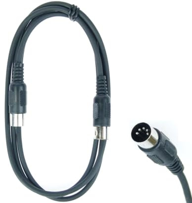 Paccs 1 x 1,5 m Midikabel, 5 pol schwarz, DIN MIDI Kabel 5 polig