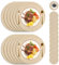 wiipara 12er Set Baumwolle Platzsets Rund Abwaschbar Tischsets 34cm/13,4inch, Gewebte Platzdeckchen mit Untersetzer, Tischunterlage Hitzebeständig, Ideal für Küche, Hochzeit, Weihnachten (Beige)