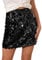CUPSHE Damenrock mit Pailletten, Glitzer, hohe Taille, funkelnd, glänzend, Hüft Wickelrock, Minirock, zum Ausgehen, Party, Schwarz A, S