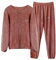LACOFIA Pigiami Due Pezzi da Donna Pigiama Set Invernale di Caldo Pile a Maniche Lunghe Abbigliamento da Notte Adulto Pigiama di Coppia Rosso Forte L
