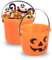 Funidelia | 2 cubos de calabaza ▶ Comida, Verduras, Halloween, Terror - Decoración para fiestas de cumpleaños, fiestas de disfraces, Halloween y Carnaval - Naranja