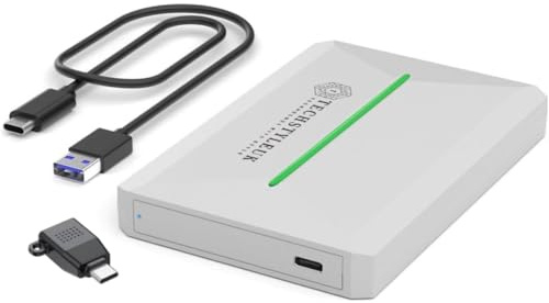 TechStyleuk USB-C External Hard Drive - Ultra Slim, Portable HDD for Fast Backup & Storage Easy Plug & Play Compatible with Windows, Mac, Laptop, Xbox One, PS4 (HardDrive(HDD), White, 1TB)