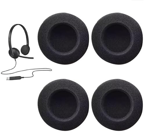 4 Stück Kopfhörer Ohrpolster,Kopfhörer Polster,Kopfhörer Schutz,Ohrpolster Kopfhörer,Kopfhörer Überzug,Ohrpolster,Schaumstoff Polster55mm Black Ersatz Earpads Audio Kopfhorer
