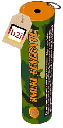 h2i Rauchgenerator mit Reißzünder| 1 Stück | Orange | +/- 180 sec | Rauch Vulkan Fontäne | Rauchtopf Rauchgenerator Rauchbombe | dichter kräftiger Rauch | Ganzjahresfeuerwerk Kat T1/F1