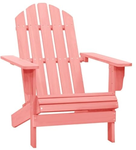 QZZCED Adirondack-Gartenstuhl Massivholz Tanne Rosa Balkonstühle Sitzmöbel für Draußen für Terrassen