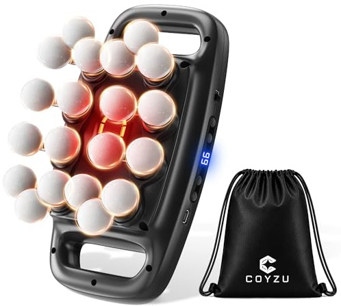 COYZU 20 Kopfmassagepistole, große Oberfläche, Tiefengewebe, Percussion-Massagegerät mit 3 Modi und 99 Stufen, 35 mm tief für Schmerzen, 50 kg Kraft für Rücken, Taille, Beine, Arme und Füße, ruhige
