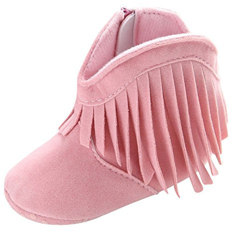 Miyanuby Scarpe Neonata Bambine Nappa Suola Morbida Antiscivolo Stivali da Cowboy Scarpe per Bambina 0-18
