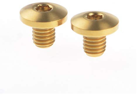 Ruifu Lot de 2 boulons en alliage de titane Gr5 M5 pour poignée de frein Shimano XT - Vis de bouchon d'huile pour vélo - Accessoires (doré)