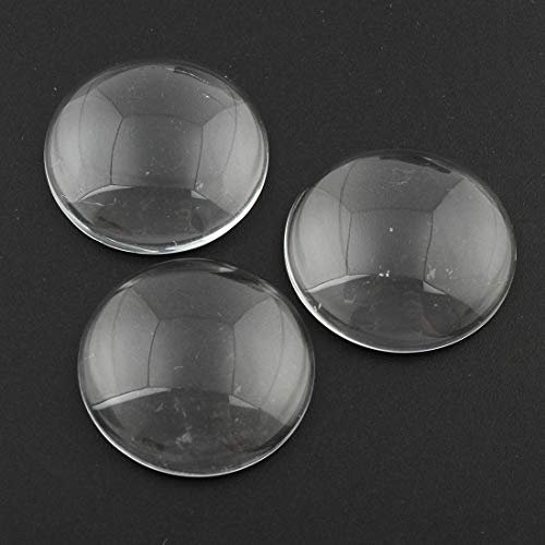 Perlin 80 Stück Glas Cabochon 30mm x 7mm Dome Runde Transparent Cabochons für Fassung