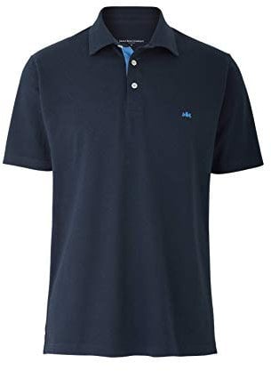 THE SAVILE ROW COMPANY LONDON Men's Classic Fit Cotton Pique Short Sleeve Polo Shirt - Navy - XXXL