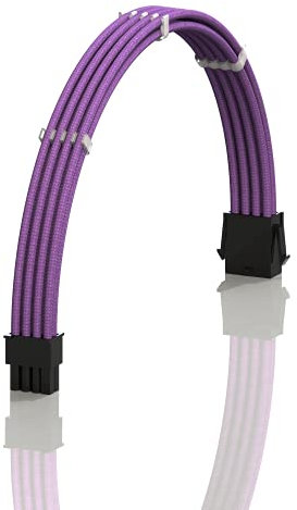 LINKUP - AVA 50cm EPS 8 Pin (4+4) CPU ATX Motherboard PSU Power Supply Braided Sleeved Custom Mod PC Extension Cable w/Combs | Strong & Stiff Design | Single Pack | 500mm - Purple