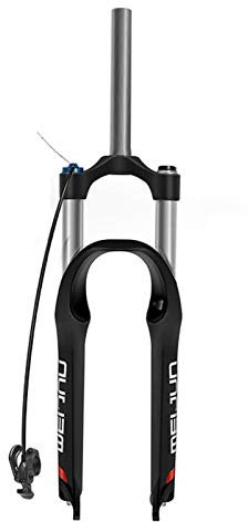 TOMYEUS Fourche télécommandée VTT 26 Pouces, Alliage d'aluminium 1-1/8 Hydraulique Amortisseur Fourche à Suspension Voyage 120mm (Couleur : Black, Size : 26 inch)