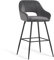 JaHECOME Bar Stools Set of 1 Grey Velvet Padded with Footrest Armrest Kitchen High Stools Supported Black Metal Legs for Breakfast Bar, Counter, Kitchen and Home